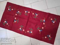 Roșu șal cu broderie manuală pentru divan