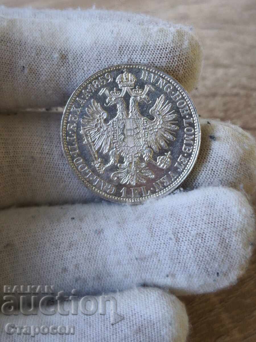 1 Florin 1859 Year "A" Austria - Franz Joseph I with price € 100.00 | 195.58 BGN