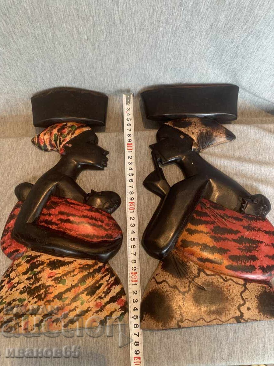 African wooden figures wall decorations - 5