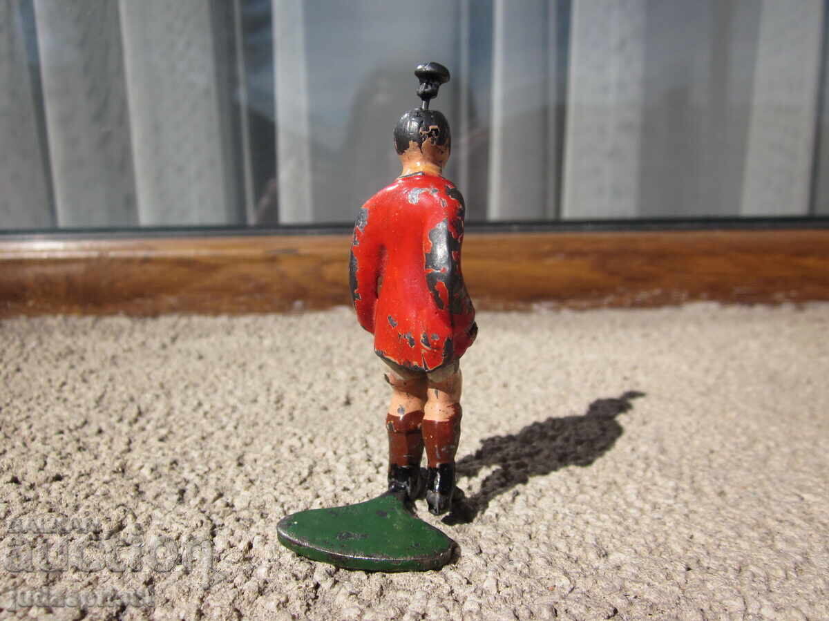 Veche figurină mecanică din plumb, jucărie fotbalist - 5 Veche figurină mecanică din plumb, jucărie fotbalist - 5
