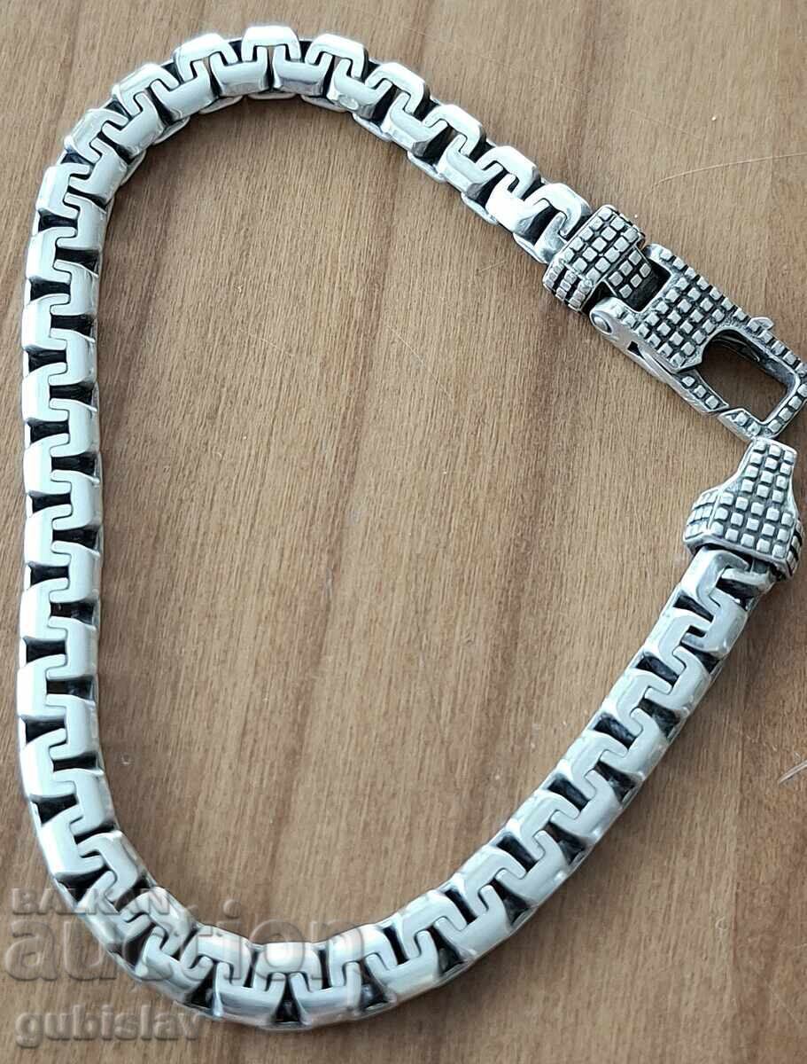 Сребърна гривна, 0.925, Made in Italy, 21.39 гр.