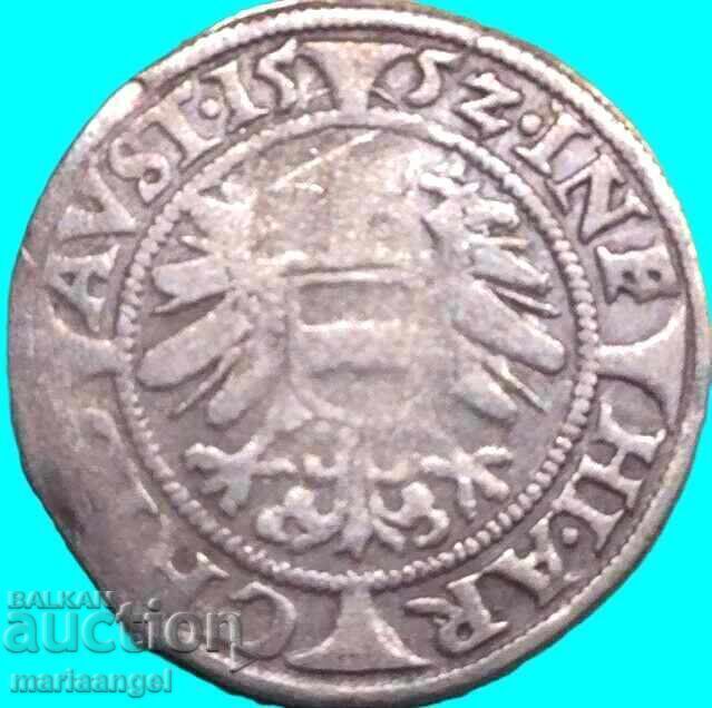 Доставка на 3 кройцера 1552 Австрия Фердинанд I Вена 1,85г сребро