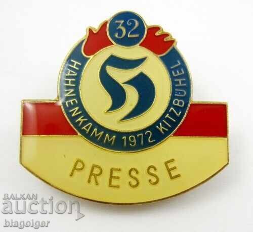 Състезание по ски спускане в Кицбюел 1972-Журналист знак