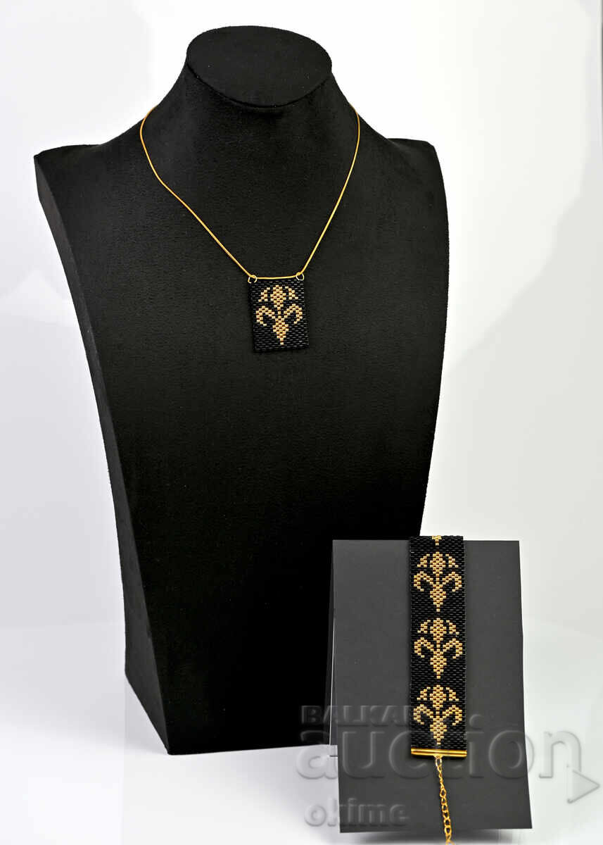 Iris auriu - brățară și colier - 7