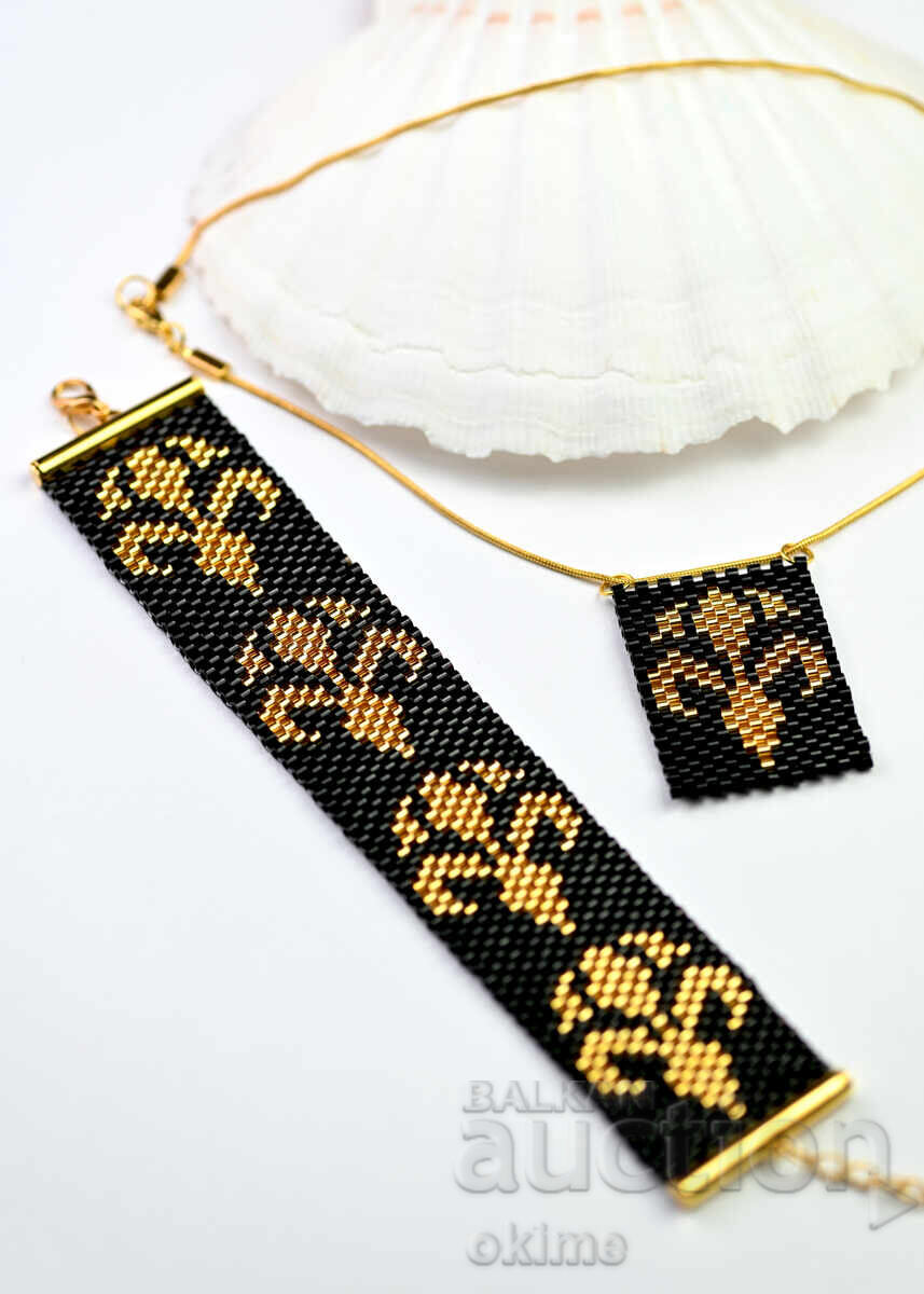 Iris auriu - brățară și colier