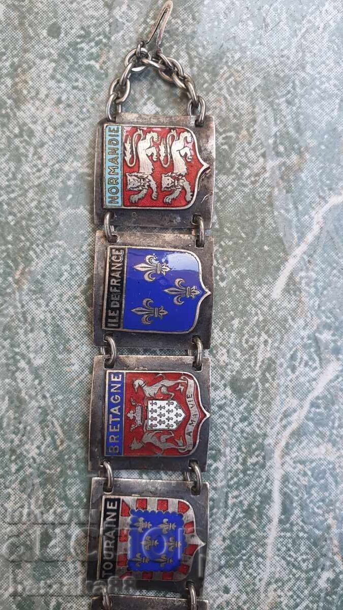 Delivery of German silver-plated bracelet with crests