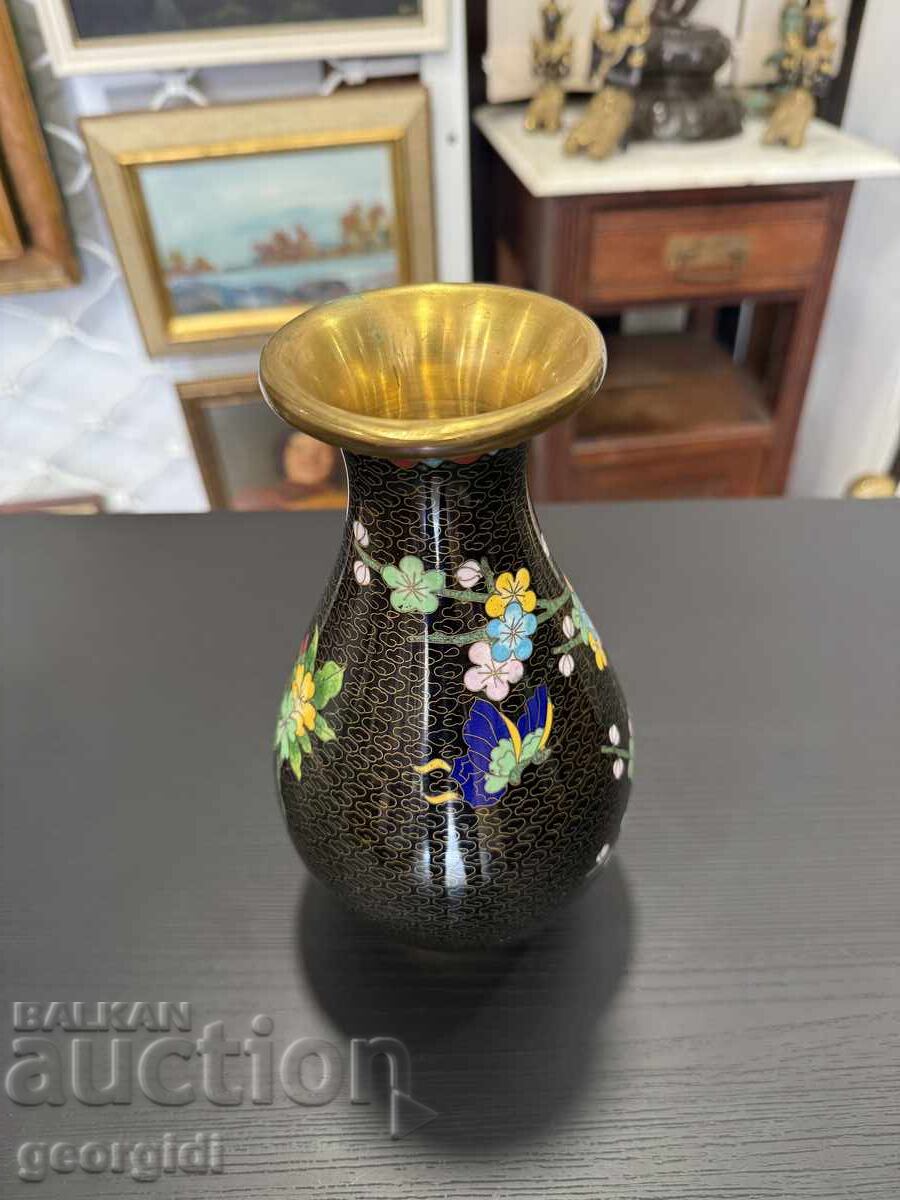 Vază chinezească din bronz cu cloisonné. Nr. 7934 - 6