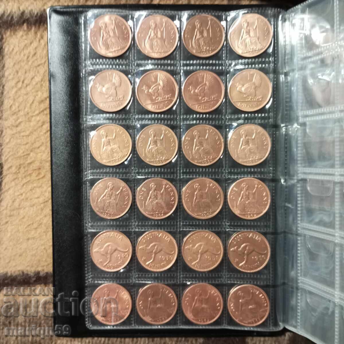 Excelent monede 1 penny 1930-1967