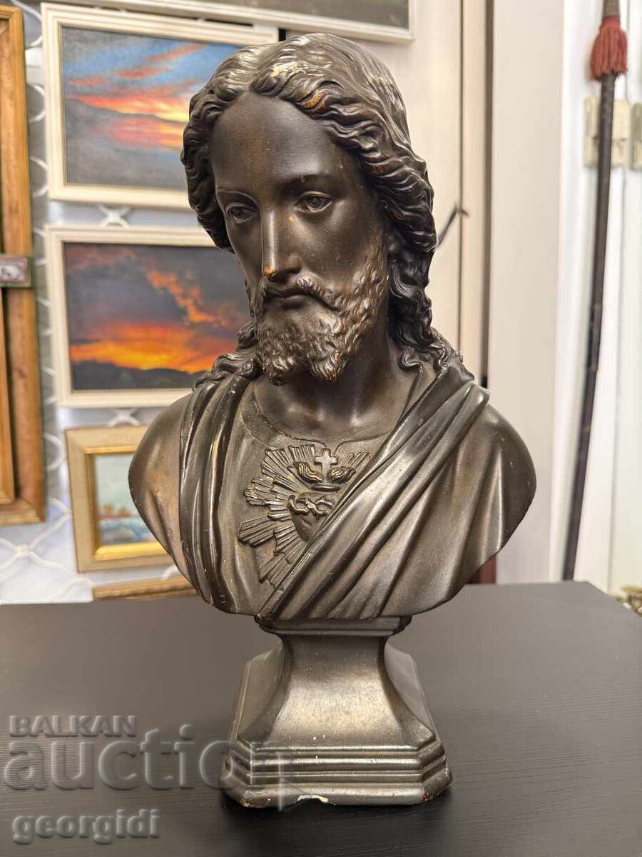Bust de ipsos pictat al lui Isus Hristos, - „Sfânta Inimă” nr. 7935