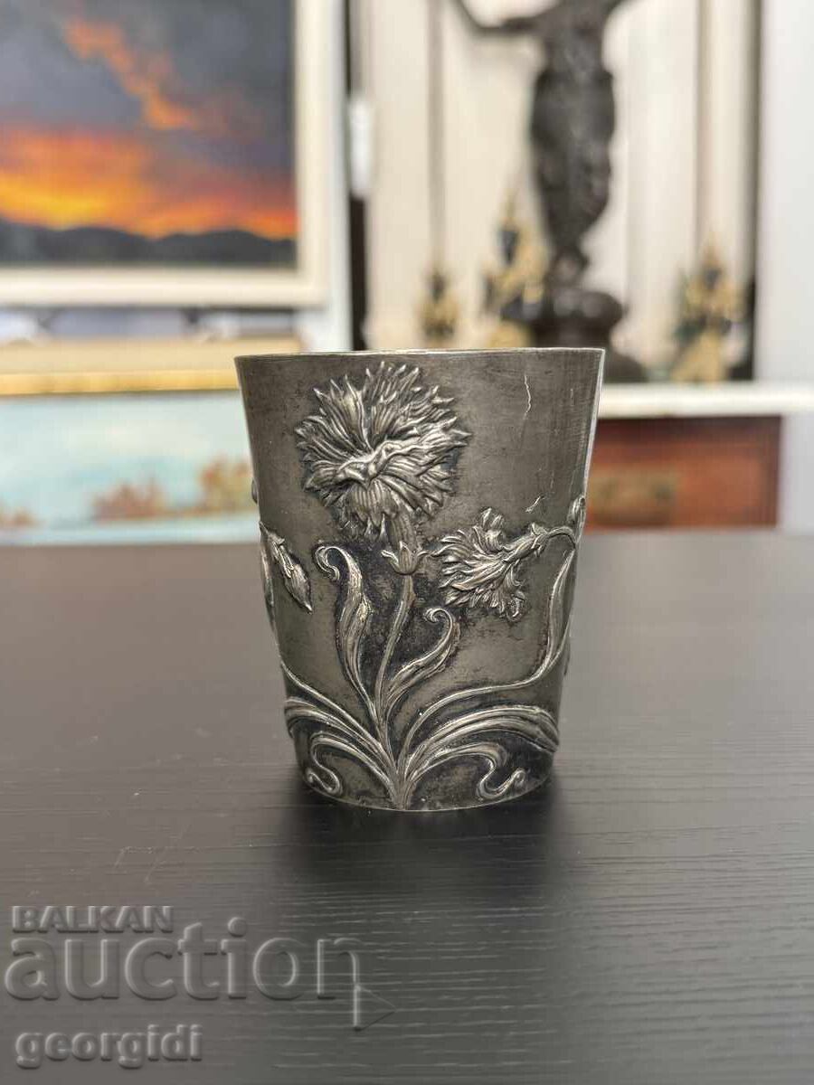 Vechi cană de tablă - Art Nouveau sec. XIX - XX. Nr. 7936