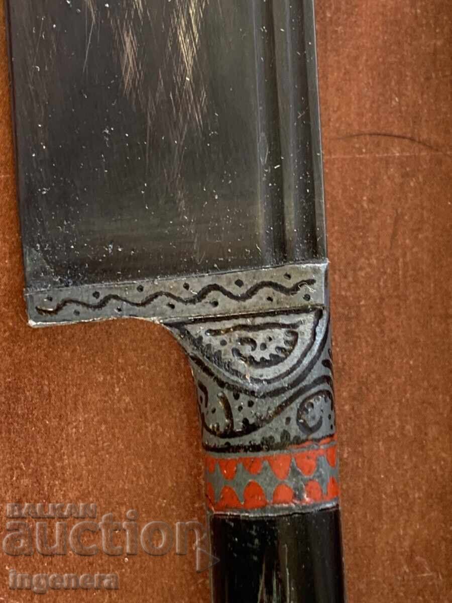 CUȚIT CU LAMĂ DIN CORN DE CERB ȘI ARGINT KAMAS - 5 CUȚIT CU LAMĂ DIN CORN DE CERB ȘI ARGINT KAMAS - 5