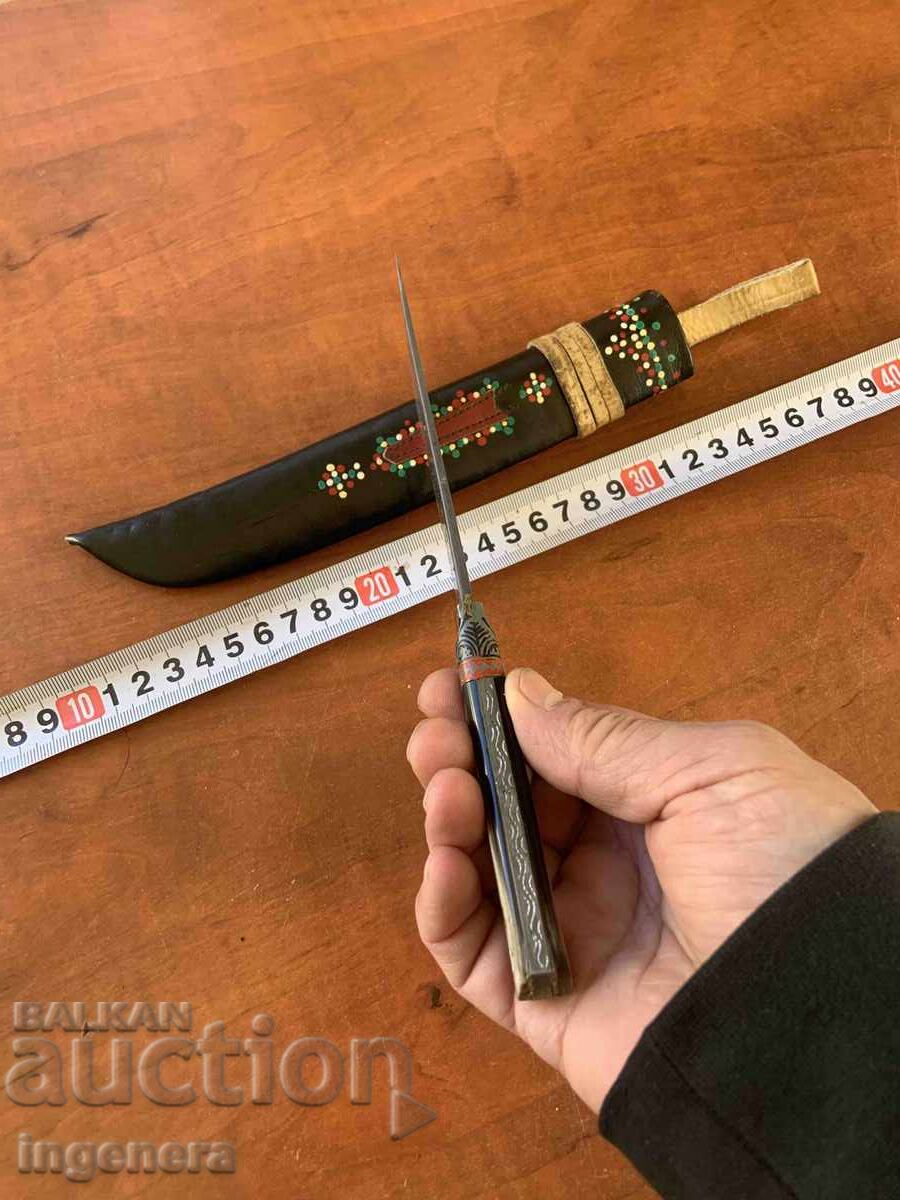 CUȚIT CU LAMĂ DIN CORN DE CERB ȘI ARGINT KAMAS - 6 CUȚIT CU LAMĂ DIN CORN DE CERB ȘI ARGINT KAMAS - 6