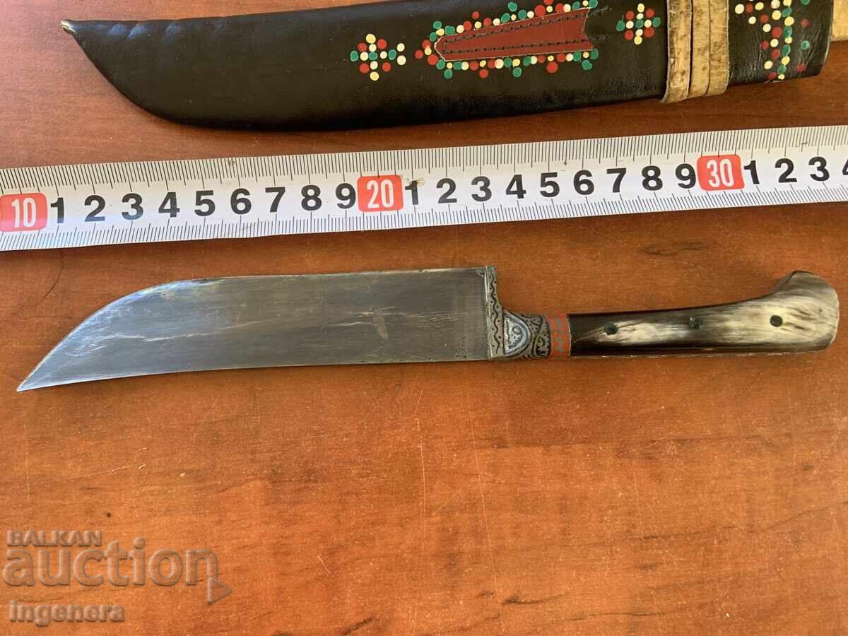 CUȚIT CU LAMĂ DIN CORN DE CERB ȘI ARGINT KAMAS CUȚIT CU LAMĂ DIN CORN DE CERB ȘI ARGINT KAMAS