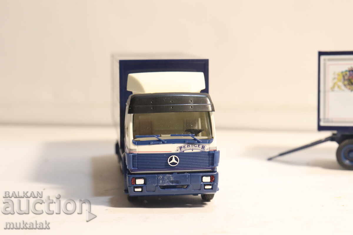 Licitație HERPA 1:87 H0 CAMION REMORCĂ MERCEDES BENZ MODEL