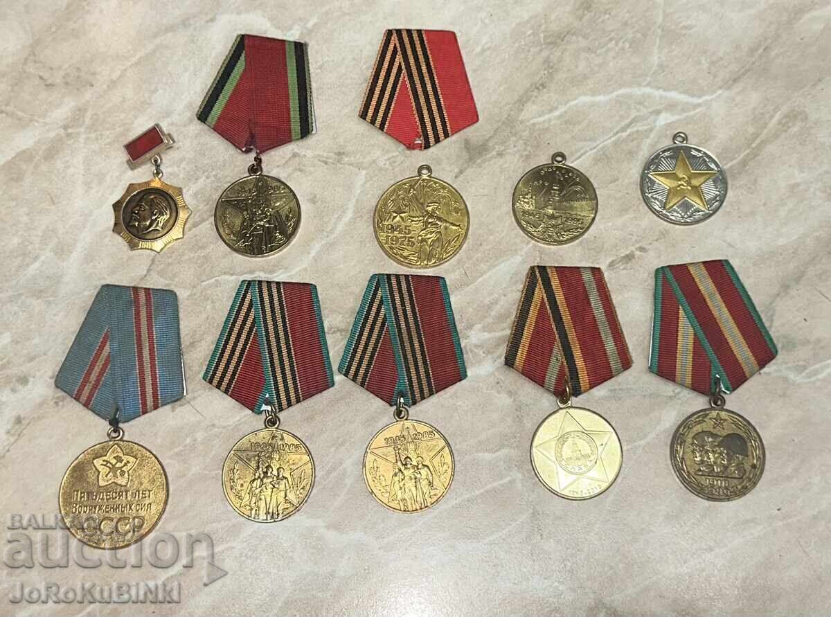 Lot de medalii și insignă - 10 bucăți