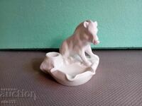VECCHIO PORTACENERE IN PORCELLANA FIGURINA CINGHIALE -BLRS - ISIS