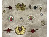 Lot de cocarde, vrejuri, stele cu cinci colțuri, romburi, stele — 14 bucăți