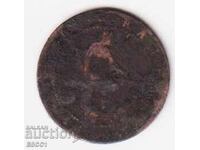 Monedă 2 centimos 1870 din Spania