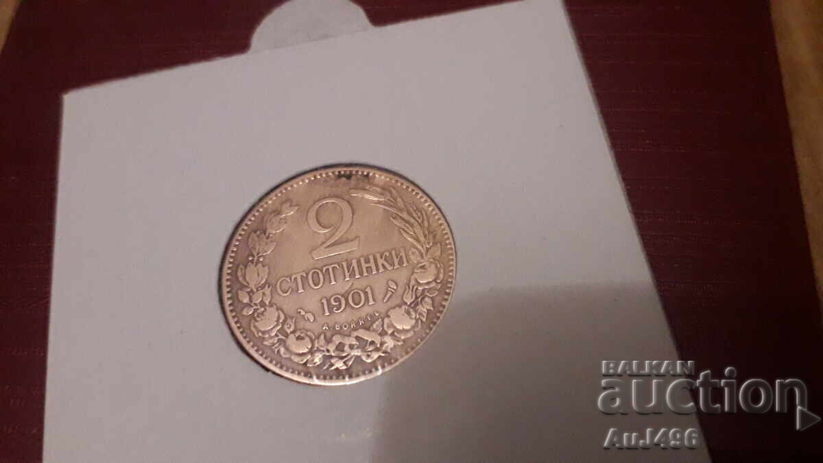 2 stotinki 1901 (VF)