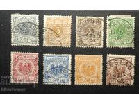 1889, Γερμανία, Γερμανική Αυτοκρατορία, με φιλοτελικά αυτοκόλλητα