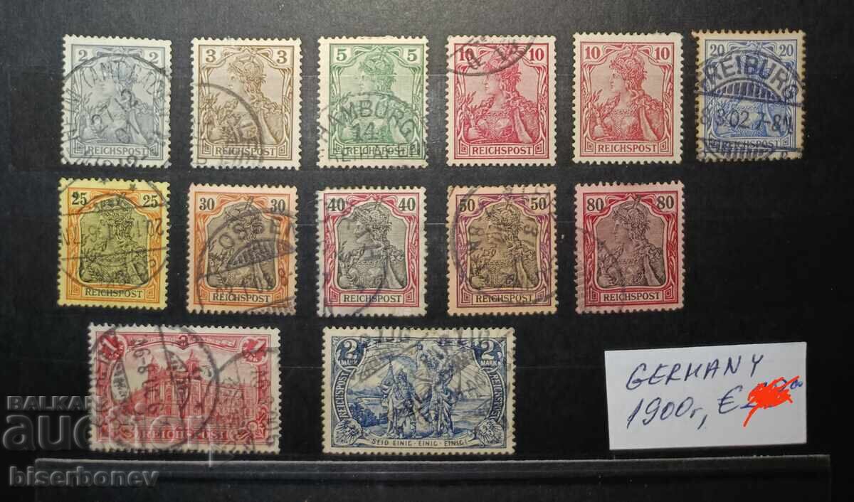 1900, Germania, Imperiul German, cu timbre poștale