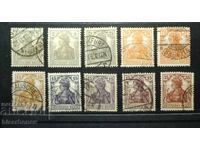 1919  г, Германия, Немска империя, с филателни лепенки