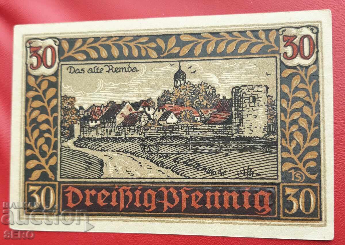 Bancnota-Germania-Thuringia-Remda-30 pfennig 1921 Bancnota-Germania-Thuringia-Remda-30 pfennig 1921