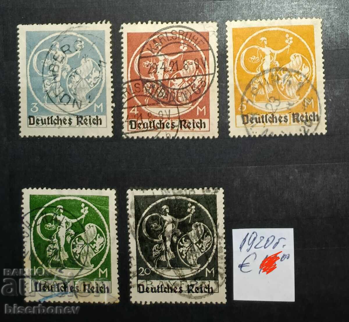1920, Germania, Imperiul German, cu timbre poștale