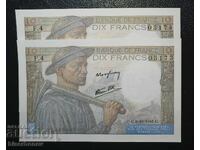 Franța, 2 x 10 franci 1941, UNC-1