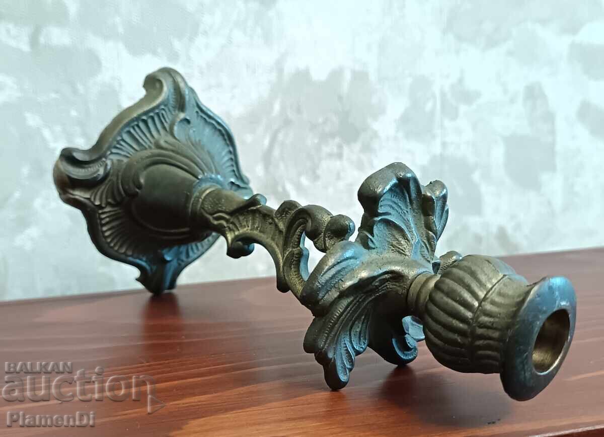 Suport de lumânări vintage, decorativ, din bronz/alamă - 5
