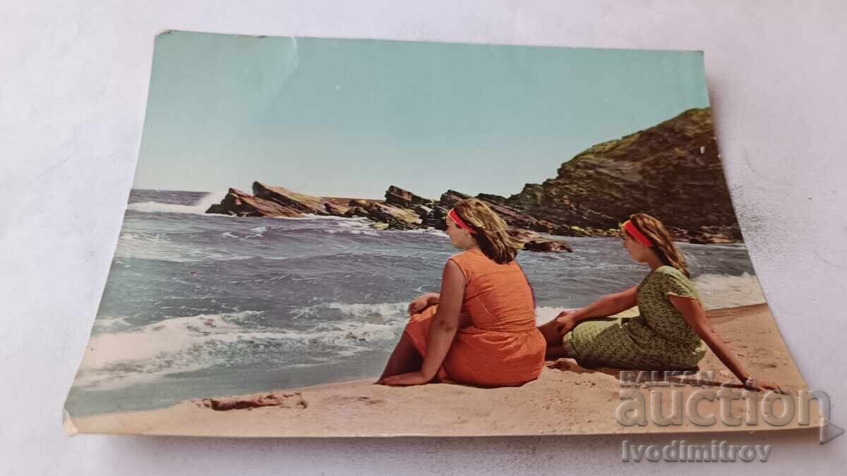 Carte poștală Sinemorets Vedere de la plajă 1964