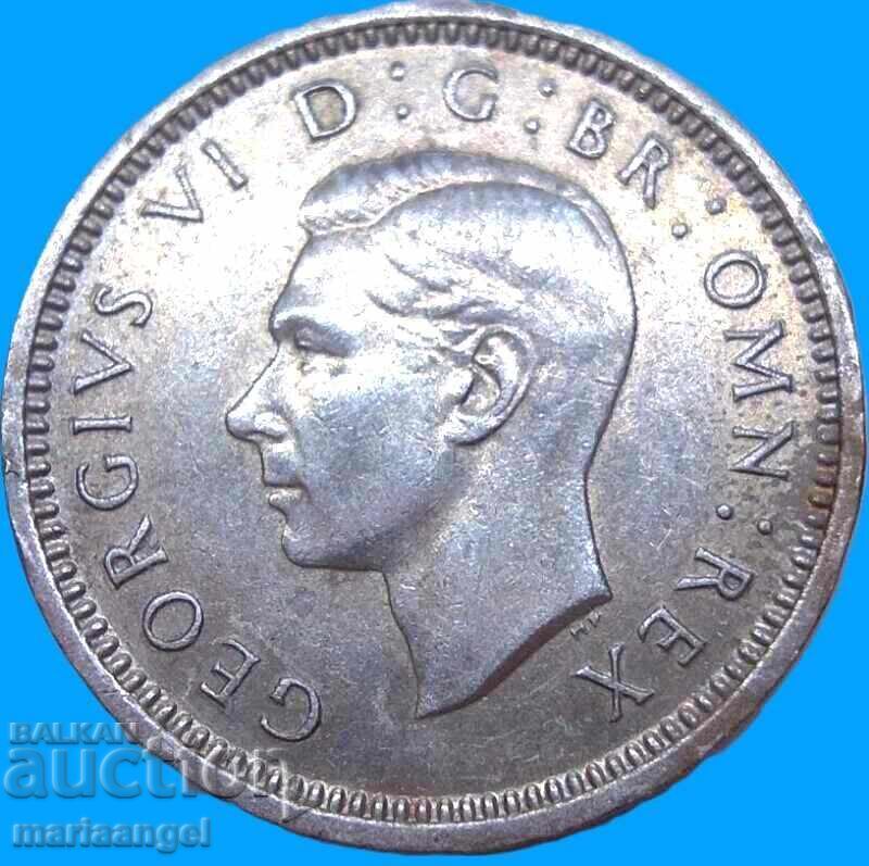 Livrarea Marea Britanie 3 pence 1938 George VI argint