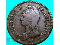 Франция 1 десим LaN 6 (1797-1798) 20,25 г бронз