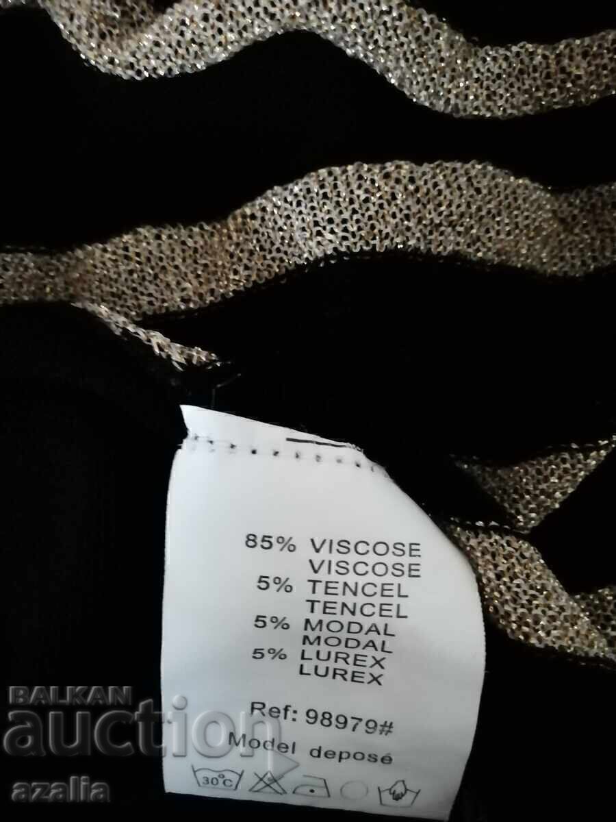 Livrarea Cardigan spectaculos fără nasturi în negru și auriu