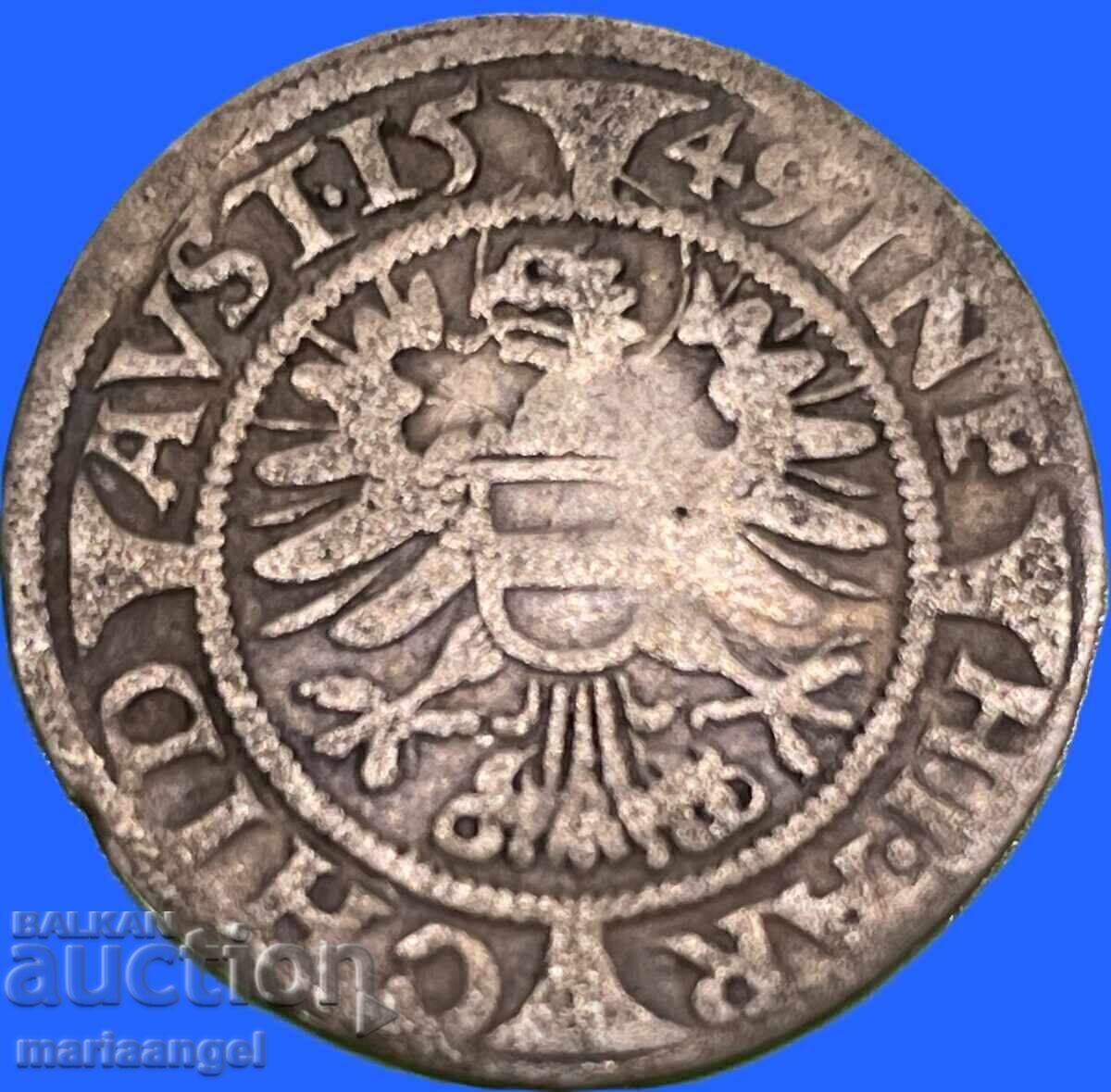 Austria 3 Kreuzer 1549 Ferdinand argint - 7