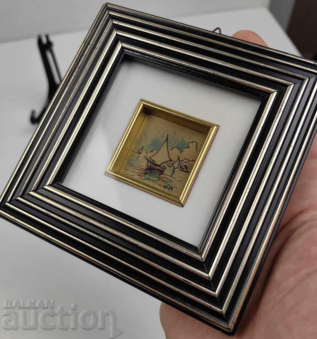 PICTURĂ MARE BARCĂ PEISAJ REPRODUCERE CADRU - 6