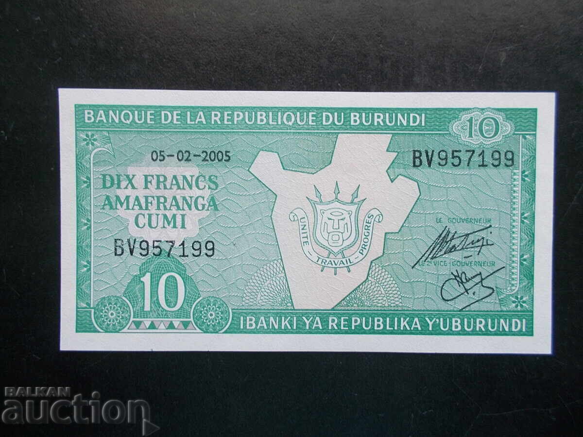 BURUNDI, 10 franci, 2005, UNC