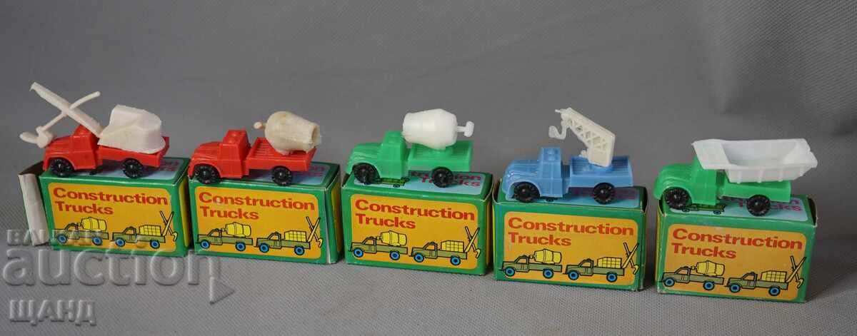 5 Vechi jucării din plastic socialiste camion camionete cu cutii