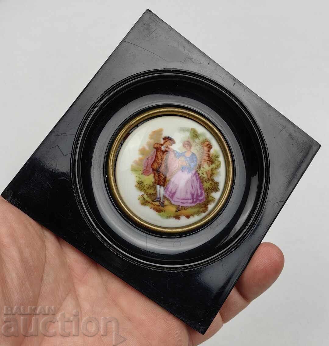 Licitație VINTAGE FRENCH PORCELAIN PICTURE PORCELAIN STRONG