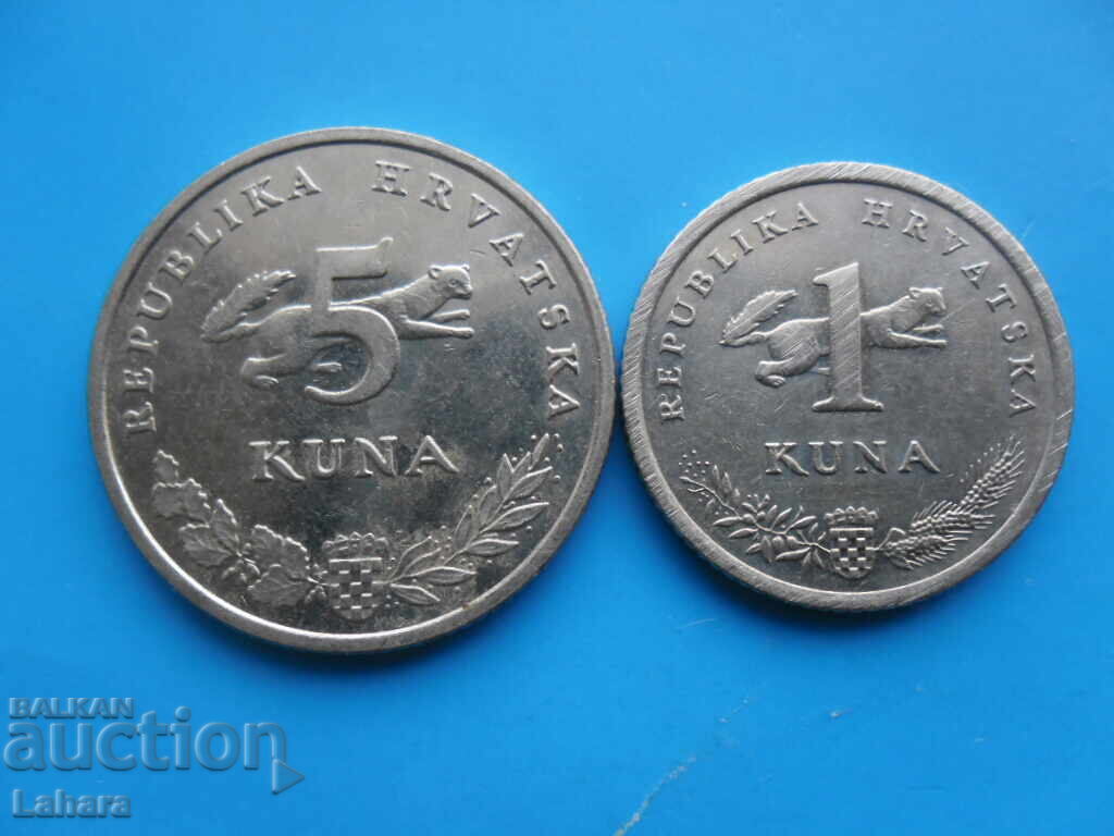 1 and 5 kuna 2001 Croatia