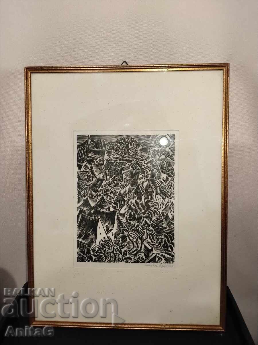 Original sculptură din lemn de Eduard Il (Eduard Ege), 1924 Original sculptură din lemn de Eduard Il (Eduard Ege), 1924