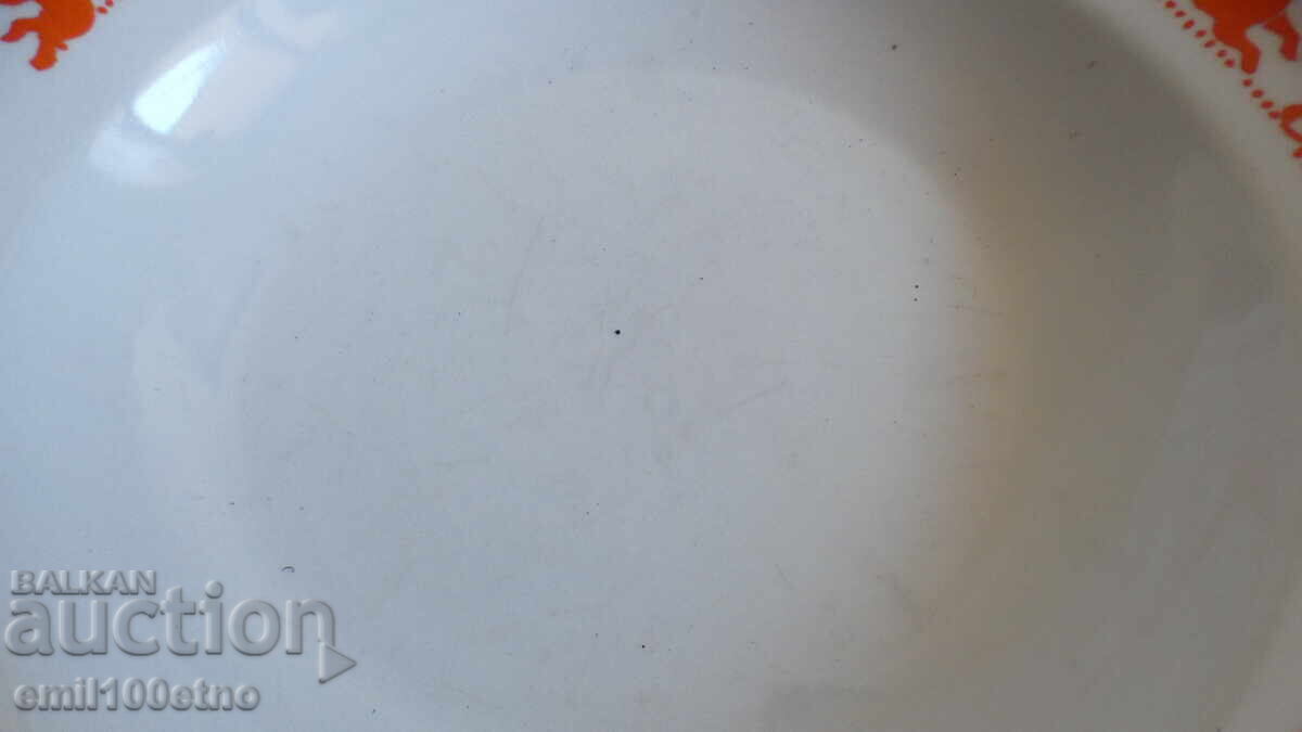 Чиния с детски мотиви Цирк порцелан порцелан Вербилка СССР - 5