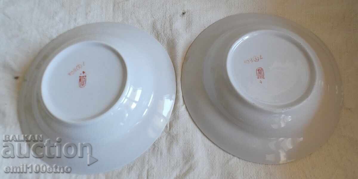 Plates 2 pcs. with children's motifs Clown Circus porcelain Riga USSR - 5