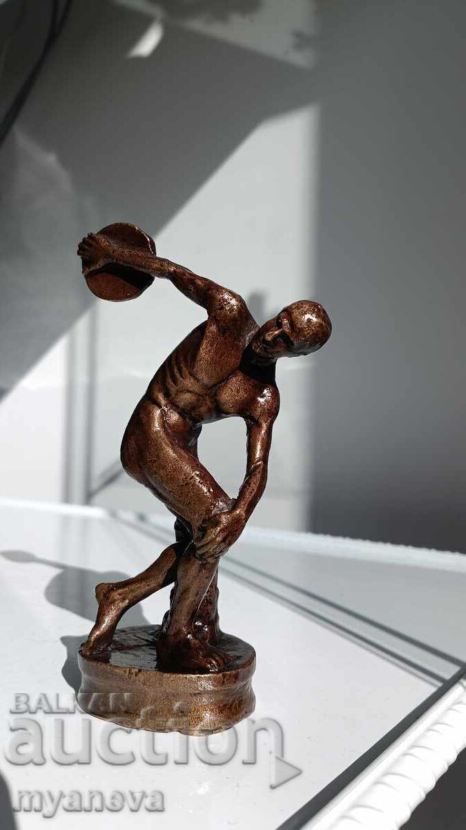 Aruncător de disc sau „Discobolul”, statuetă de bronz - 7