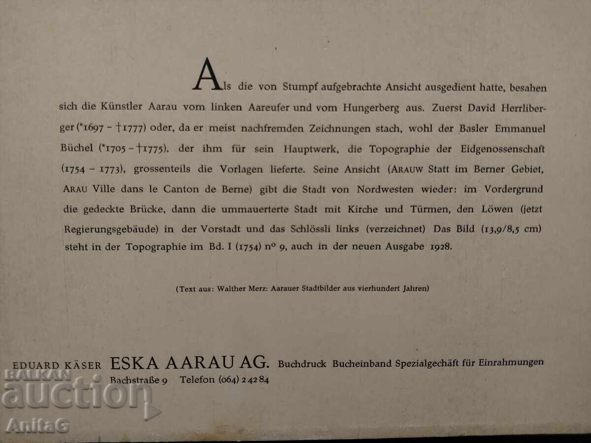 Licitație Priveliște a orașului Aarau din nord-vest 22/16 1928
