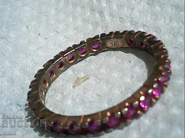 Livrarea Veche verigă de argint 925 cu zirconiu roz, foarte rară