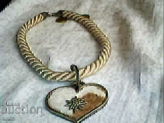 Old beautiful necklace with hearts, silver, 30g