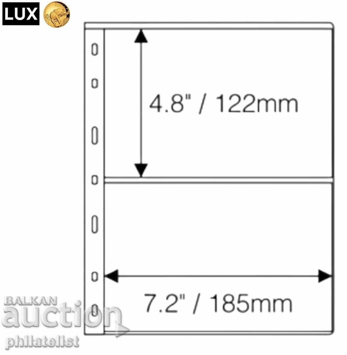 Foi transparente LUX pentru două bancnote 2C - 185x122 mm, 10 buc /c