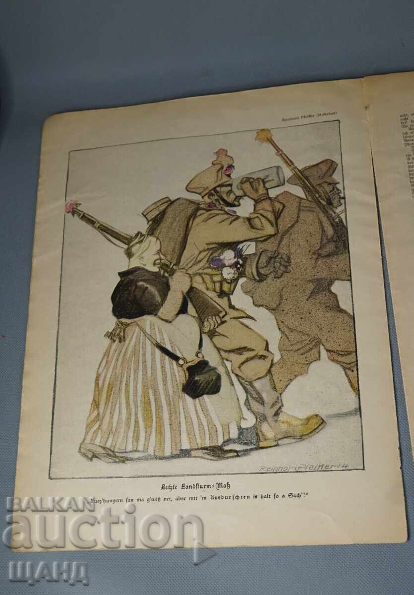 Livrarea 1915 German Magazine portrait of Admiral Alfred