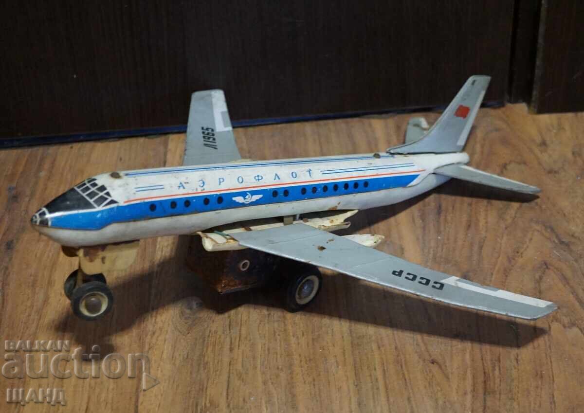 Auction  Old Russian metal toy model airplane